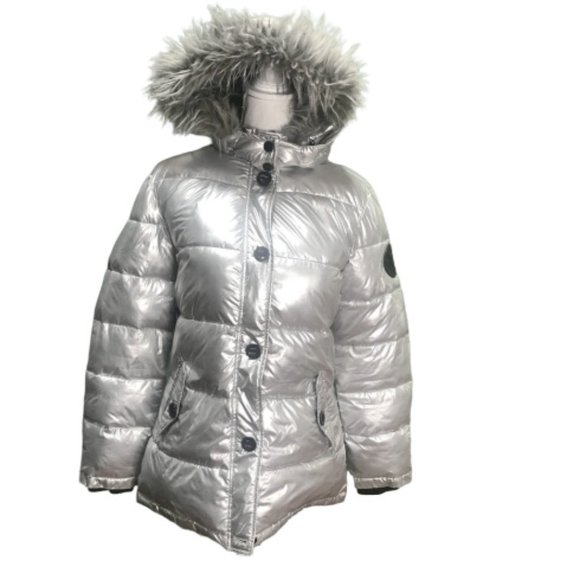 Diesel Other - Diesel Silver Fur Puffer Parka Jacket Girl's 16